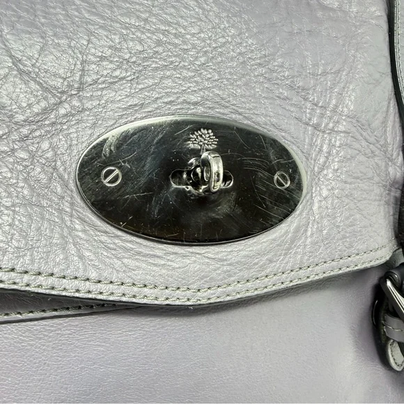 Mulberry Alexa Regular Slate Gray Lilac Leather Gunmetal Authenticated COA - Picture 16 of 16